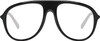 Front View of QUAY Australia Chart Topper Designer Single Vision Prescription Rx Eyeglasses in Gloss Black Mens Pilot Full Rim Acetate 57 mm