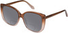 Profile View of QUAY Australia Ever After Designer Polarized Reading Sunglasses with Custom Cut Powered Smoke Grey Lenses in Brown Doe Ladies Cat Eye Full Rim Acetate 58 mm