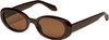 Profile View of QUAY Australia Felt Cute Women's Round Sunglasses in Chocolate Brown/Brown 52 mm