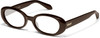 Profile View of QUAY Australia Felt Cute Designer Reading Eye Glasses in Chocolate Brown Ladies Round Full Rim Acetate 52 mm