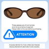 Size Awareness Illustration of QUAY Australia Felt Cute Multi-Focus Blue Light Glasses in Chocolate Brown 52 mm