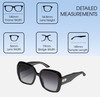 Dimensions and Measurements Illustration of QUAY Australia Full Glam Designer Reading Glasses Gloss Black Square 56mm