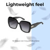 Lightweight Construction Illustration of QUAY Full Glam Women's Square Polarized BI-FOCAL Sunglasses in Gloss Black 56 mm
