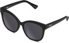 Profile View of QUAY Australia It's My Way Designer Polarized Sunglasses with Custom Cut Smoke Grey Lenses in Matte Black Ladies Cat Eye Full Rim Acetate 59 mm