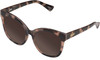 Profile View of QUAY Australia It's My Way Designer Polarized Sunglasses with Custom Cut Amber Brown Lenses in Black Tortoise Ladies Cat Eye Full Rim Acetate 59 mm