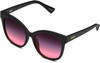 Profile View of QUAY Australia It's My Way CatEye Sunglasses in Matte Black/Black Pink Fade 59mm