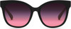 Front View of QUAY Australia It's My Way CatEye Sunglasses in Matte Black/Black Pink Fade 59mm