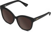 Profile View of QUAY Australia It's My Way Designer Polarized Sunglasses with Custom Cut Amber Brown Lenses in Matte Black Ladies Cat Eye Full Rim Acetate 59 mm
