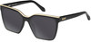 Profile View of QUAY Australia Level Up Designer Polarized Reading Sunglasses with Custom Cut Powered Smoke Grey Lenses in Matte Black Ladies Square Full Rim Acetate 60 mm
