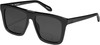 Profile View of QUAY Australia Name Drop Unisex Square Designer Sunglasses in Gloss Black 55 mm