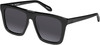 Profile View of QUAY Australia Name Drop Designer Polarized Sunglasses with Custom Cut Smoke Grey Lenses in Gloss Black Unisex Square Full Rim Acetate 55 mm