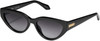 Profile View of QUAY Australia Narrow Down Women's Cat Eye Sunglasses in Gloss Black/Black 57 mm