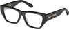 Profile View of QUAY Australia No Apologies Designer Progressive Lens Blue Light Blocking Eyeglasses in Gloss Black Unisex Square Full Rim Acetate 55 mm