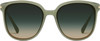 Front View of QUAY Australia Rent Free Womens Panthos Sunglasses in Jade Green/Green Fade 59mm