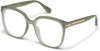 Profile View of QUAY Australia Rent Free Designer Bi-Focal Prescription Rx Eyeglasses in Jade Green Ladies Panthos Full Rim Acetate 59 mm
