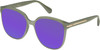 Profile View of QUAY Rent Free Women Panthos Polarized Sunglasses Jade Green 59mm 4 LENS OPTIONS with Custom Cut Polarized Purple Mirror Lenses