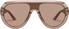 Front View of QUAY Australia Set List Unisex Pilot Designer Sunglasses in Brown Doe/Tan 134 mm