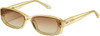 Profile View of QUAY Australia Vibe Check Womens Square Designer Sunglasses in Yellow/Brown 62mm