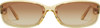 Front View of QUAY Australia Vibe Check Womens Square Designer Sunglasses in Yellow/Brown 62mm