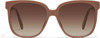 Front View of QUAY Australia Wide Awake Women's Panthos Sunglasses Gloss Tan Brown/Brown 59 mm