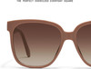 Close Up View of QUAY Australia Wide Awake Women's Panthos Sunglasses Gloss Tan Brown/Brown 59 mm