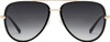 Front View of QUAY Australia All In Unisex Pilot Designer Sunglasses Black Gold/Smoke Grey 61mm