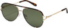 Profile View of QUAY Australia High Key Twist Pilot Sunglasses in Dark Brown Tortoise/Green 60mm