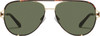 Front View of QUAY Australia High Key Twist Pilot Sunglasses in Dark Brown Tortoise/Green 60mm