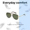 Lightweight Construction Illustration of QUAY Australia High Key Twist Pilot Sunglasses in Dark Brown Tortoise/Green 60mm