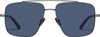 Front View of QUAY Australia Level Out Unisex Square Sunglasses Gunmetal Silver/Navy Blue 60mm