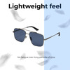Lightweight Construction Illustration of QUAY Australia Level Out Unisex Square Sunglasses Gunmetal Silver/Navy Blue 60mm