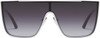 Front View of QUAY Australia Nightfall Chrome Semi-Rimless Sunglasses Silver/Smoke Grey 142 mm