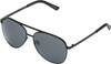Profile View of QUAY Australia Vivienne Pilot Designer Sunglasses in Matte Black/Smoke Grey 60mm