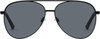 Front View of QUAY Australia Vivienne Pilot Designer Sunglasses in Matte Black/Smoke Grey 60mm