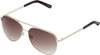 Profile View of QUAY Australia Vivienne Unisex Pilot Full Rim Designer Sunglasses Gold/Brown 60mm