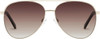 Front View of QUAY Australia Vivienne Unisex Pilot Full Rim Designer Sunglasses Gold/Brown 60mm
