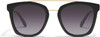 Front View of QUAY Australia Sweet Dreams Unisex Panthos Sunglasses Gloss Black/Smoke Grey 54mm