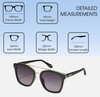 Dimensions and Measurements Illustration of QUAY Australia Sweet Dreams Unisex Panthos Full Rim Designer Prescription Eyeglasses in Gloss Black 54mm Rx-Progressive
