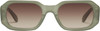 Front View of QUAY Australia Hyped Up Unisex Hexagonal Sunglasses Crystal Jade Green/Brown 53mm