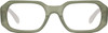 Front View of QUAY Australia Hyped Up Designer Bi-Focal Prescription Rx Eyeglasses in Crystal Jade Green Unisex Hexagonal Full Rim Acetate 53 mm