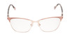 Front View of Lucky Brand D114 Designer Reading Eye Glasses with Custom Cut Powered Lenses in Rose Gold Marble Ladies Cat Eye Full Rim Metal 53 mm