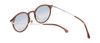 Close Up View of Lozza SL4207M Unisex Round Designer Sunglasses in Crystal Brown & Grey Blue 50mm