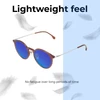 Lightweight Construction Illustration of Lozza SL4207M Designer Polarized Sunglasses with Custom Cut Blue Mirror Lenses in Crystal Brown Unisex Round Full Rim Acetate 50 mm