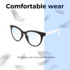 Lightweight Construction Illustration of Prive Revaux Julia Designer Blue Light Blocking Eyeglasses in Caviar Black Ladies Cat Eye Full Rim Acetate 53 mm