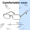 Lightweight Construction Illustration of Prive Revaux Matrix Designer Blue Light Blocking Eyeglasses in Caviar Black Unisex Rectangular Full Rim Metal 55 mm