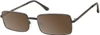 Profile View of Prive Revaux Matrix Designer Polarized Sunglasses with Custom Cut Amber Brown Lenses in Caviar Black Unisex Rectangular Full Rim Metal 55 mm