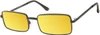 Prive Revaux Matrix Unisex Rectangular Polarized Sunglasses in Caviar Black 55mm with Custom Cut Gold Mirror Lenses