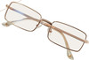 Top View of Prive Revaux Matrix Designer Bi-Focal Prescription Rx Eyeglasses in Champagne Gold Unisex Rectangular Full Rim Metal 55 mm