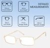 Dimensions and Measurements Illustration of Prive Revaux Matrix Designer Progressive Lens Prescription Rx Eyeglasses in Champagne Gold Unisex Rectangular Full Rim Metal 55 mm