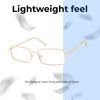 Lightweight Construction Illustration of Prive Revaux Matrix Designer Progressive Lens Prescription Rx Eyeglasses in Champagne Gold Unisex Rectangular Full Rim Metal 55 mm
